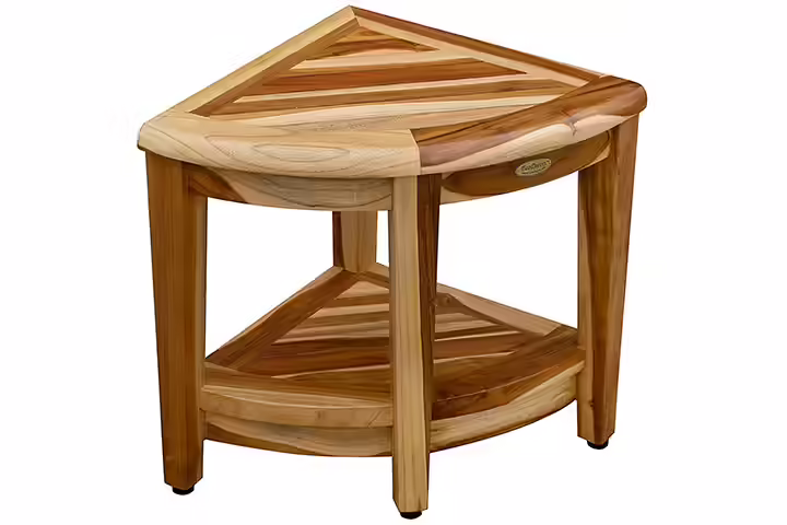 EcoDecors Oasis Teak Corner Shower Bench