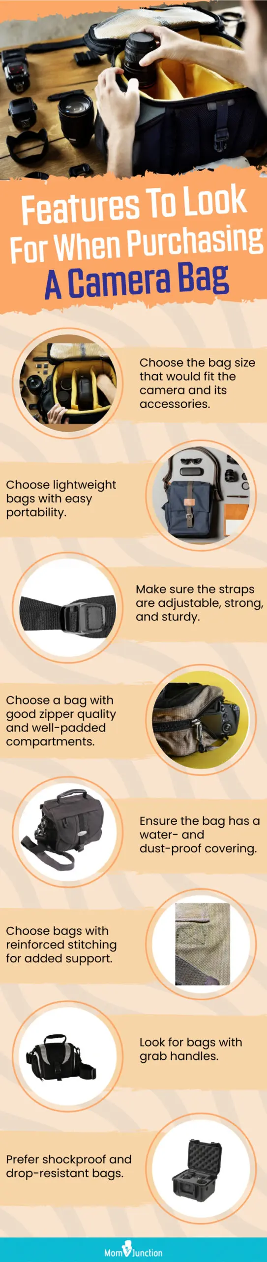 Features To Look For When Purchasing A Camera Bag (infographic)