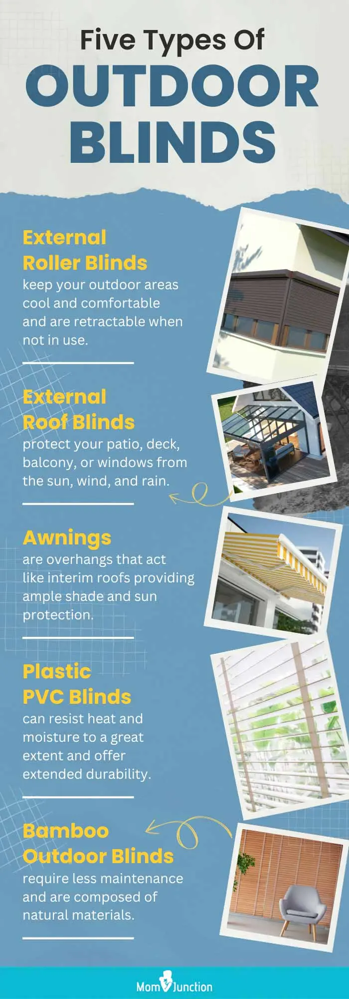 Five Types Of Outdoor Blinds (infographic)