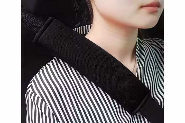 GAMPRO 2 Black Soft Car Safety Seat Belt StrapShoulder Pad For Adults And Children