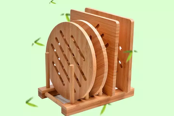 Garkup Natural Bamboo Trivet Mat Set