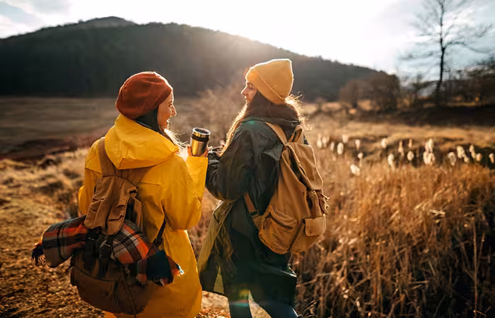 Hiking together is a great outdoor date idea Hiking together is a great outdoor date idea