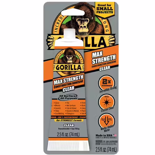 Gorilla Max Strength Clear Construction Adhesive