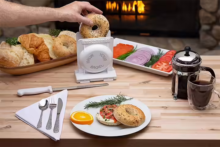 Halve YourBagel's Pro Safe Bagel And Bread Slicer