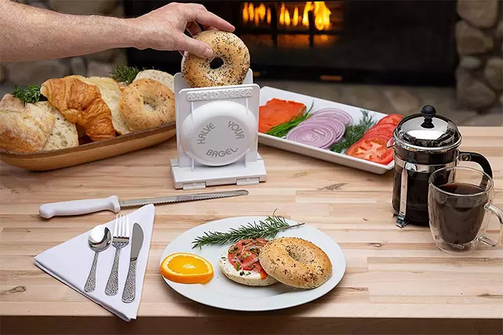 Halve YourBagel's Pro Safe Bagel And Bread Slicer