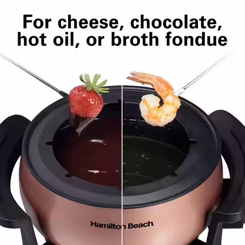 Hamilton Beach 3QT Copper Electric Fondue Pot Set