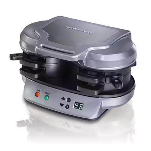 Hamilton Beach Dual Breakfast Sandwich Maker with Timer, Silver (25490A)