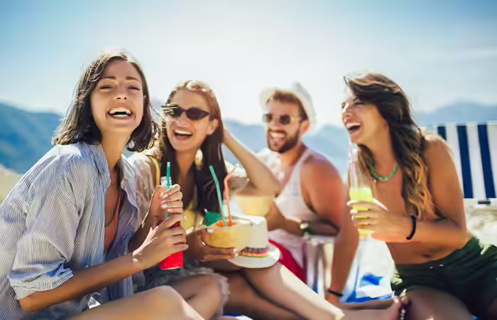 Woman with a close-knit friend circle