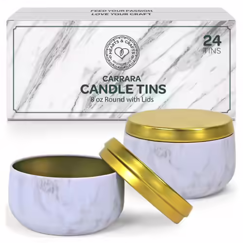 Hearts & Crafts Marble Candle Tins With Lids