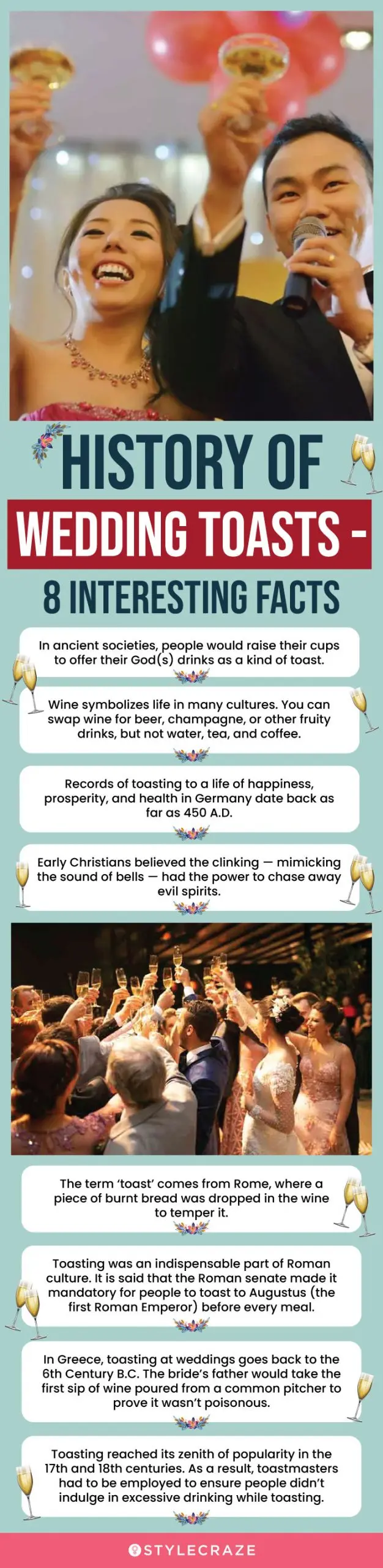 history of wedding toasts 8 interesting facts (infographic)