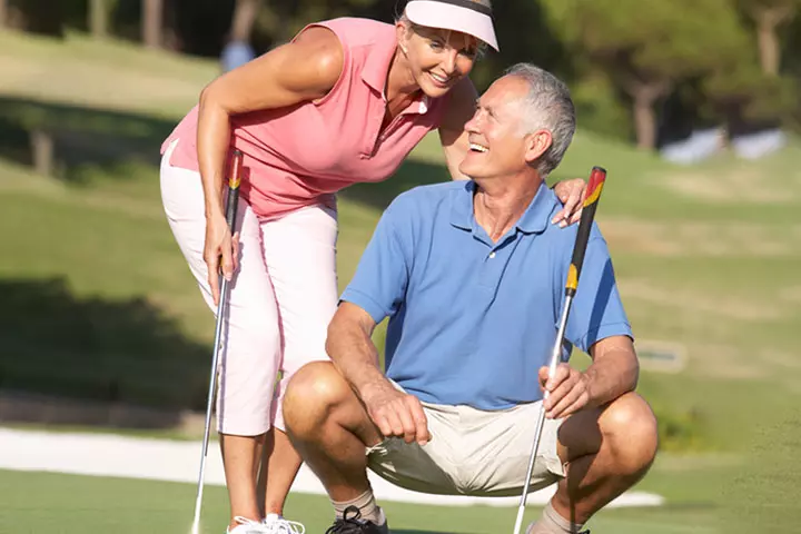 Husband and wife enjoying a game