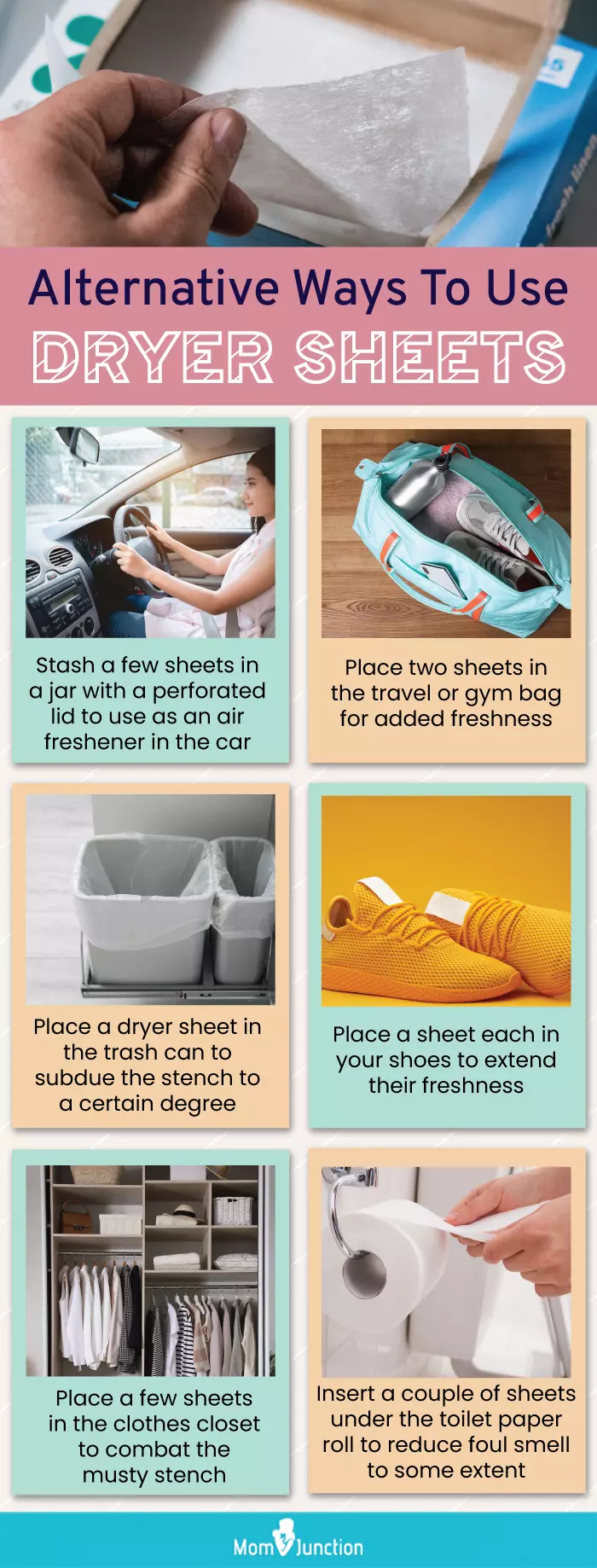 Alternative Ways To Use Dryer Sheets (Infographic)