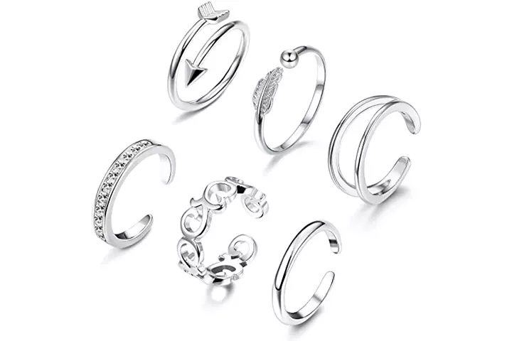 JOERICA 6-8 Pcs Toe Rings