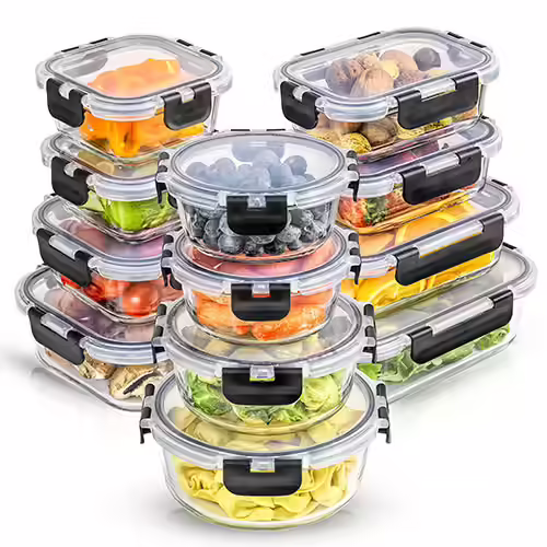 JoyJolt JoyFul Borosilicate Glass Storage Containers With Lids