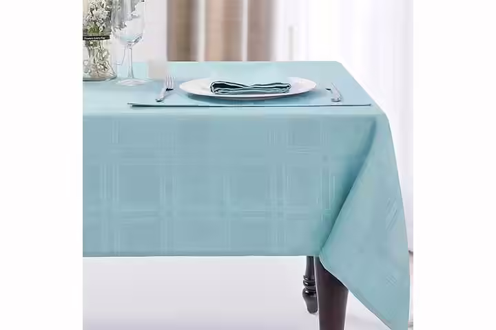 Jucfhy Soild Plaid Jacquard Tablecloth