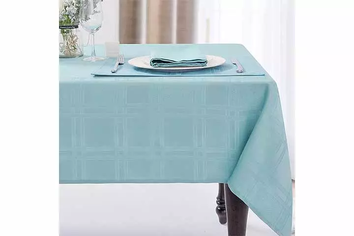 Jucfhy Soild Plaid Jacquard Tablecloth