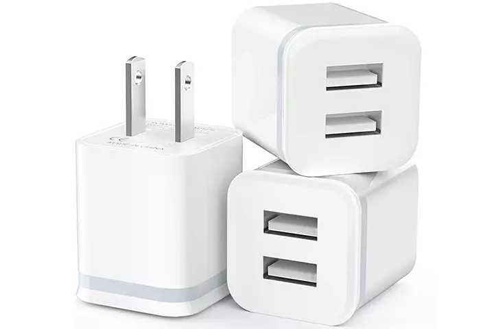 LUOATIP 3-Pack USB Wall Charger