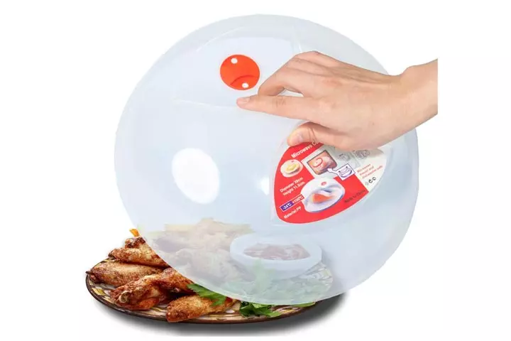 Large Microwave Plate Cover Easy Grip Microwave Splatter Guard Lid