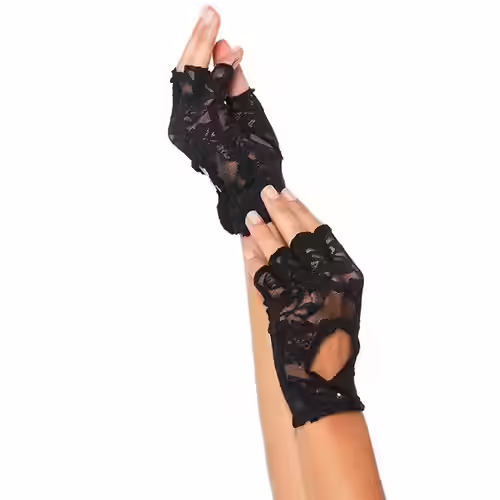 Leg Avenue Women's Lace Keyhole Fingerless Gloves