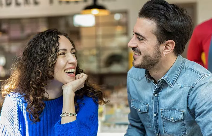 Happy couple looking into each other's eyes displaying love for each other