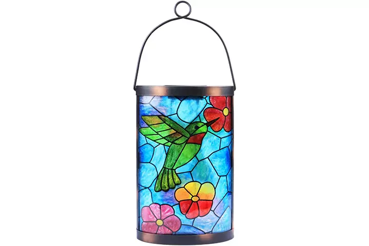 MUMTOP Hanging Solar Lantern Hummingbird Lights Tabletop Lamp