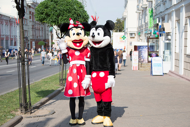 Mickey and Minnie Mouse