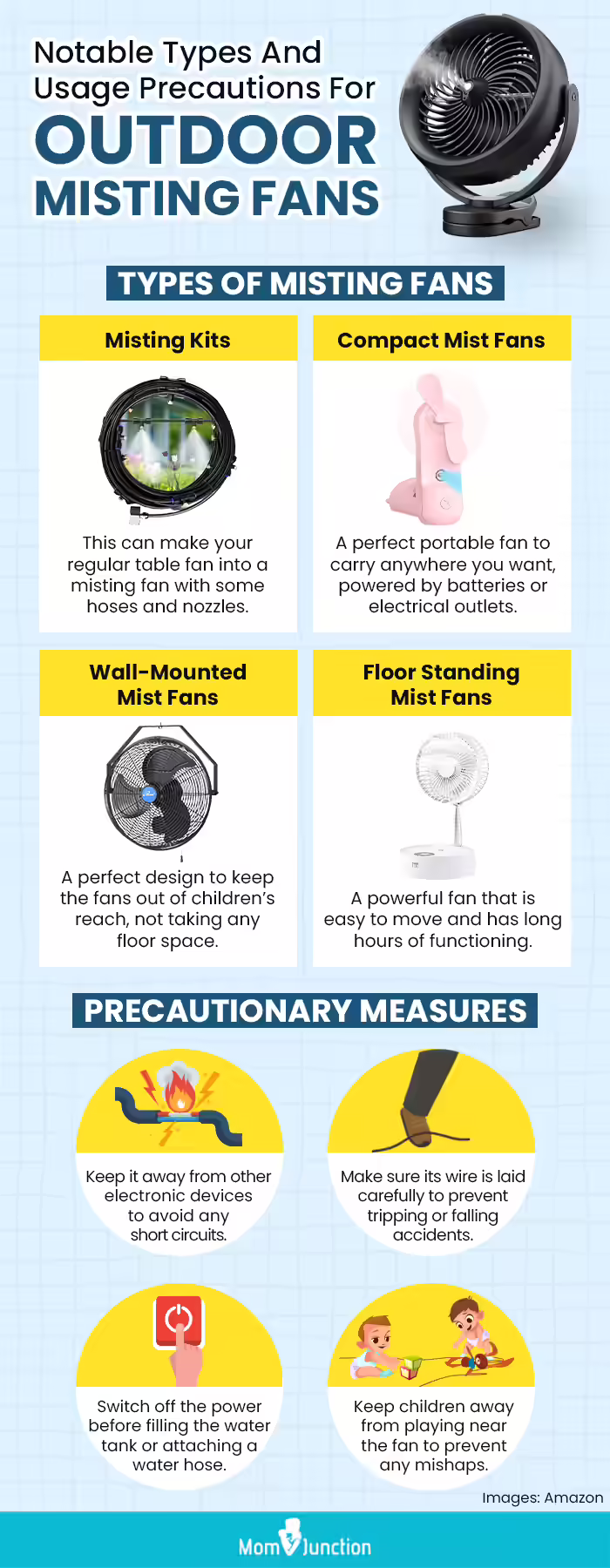 Notable Types And Usage Precautions For Outdoor Misting Fans (infographic)