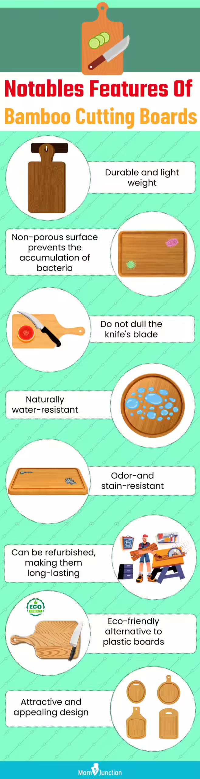 Notables Features Of Bamboo Cutting Boards (infographic)