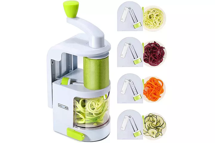 Nunewares 4-in-1 Handheld Vegetable Spiralizer