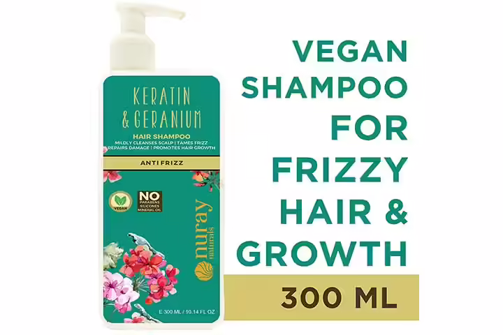 Nuray Naturals Vegan Hair Growth Keratin Shampoo for Frizzy Hair