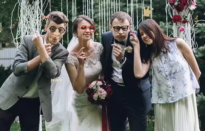 Photo booth to click selfies at the wedding Photo booth to click selfies at the wedding
