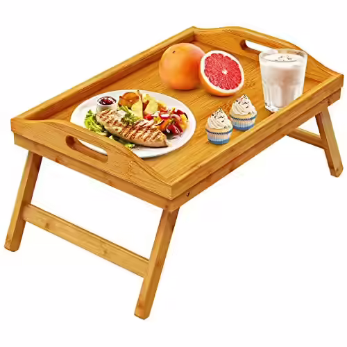 Pipishell Bamboo Bed Tray Table