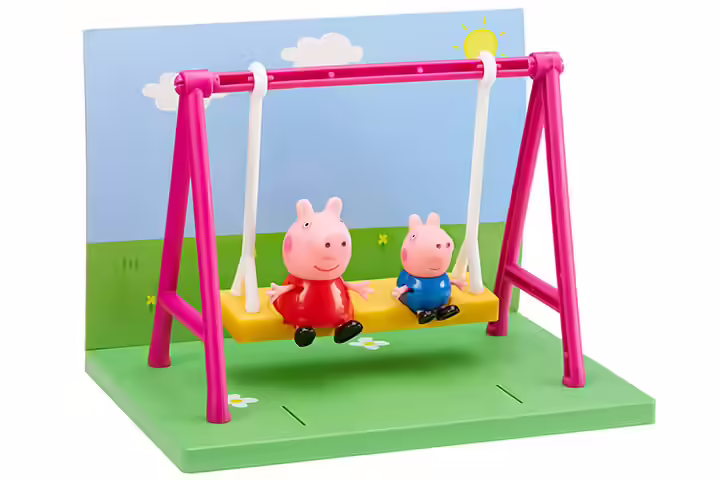 Planet Superheroes PVC Peppa Pig Swing With Peppa Pig And George
