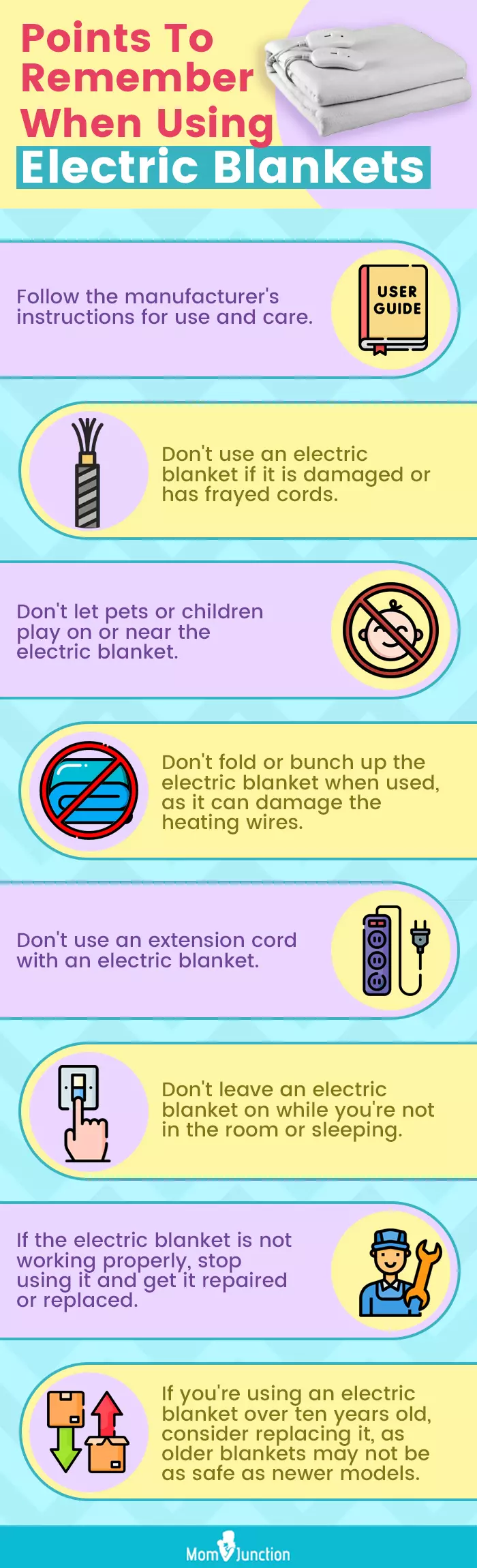 Points To Remember When Using Electric Blankets (infographic)