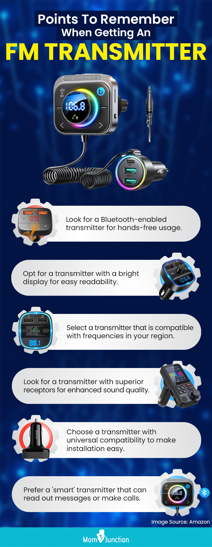 Points to remember when getting an FM Transmitter (infographic)