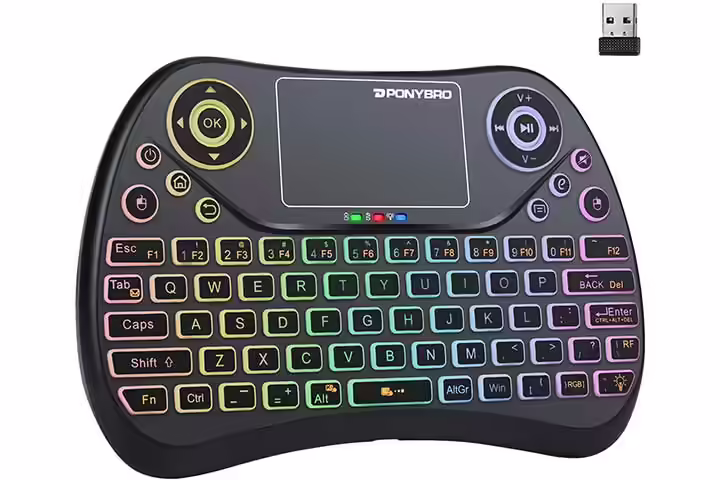 Ponybro Backlit Mini Wireless Keyboard