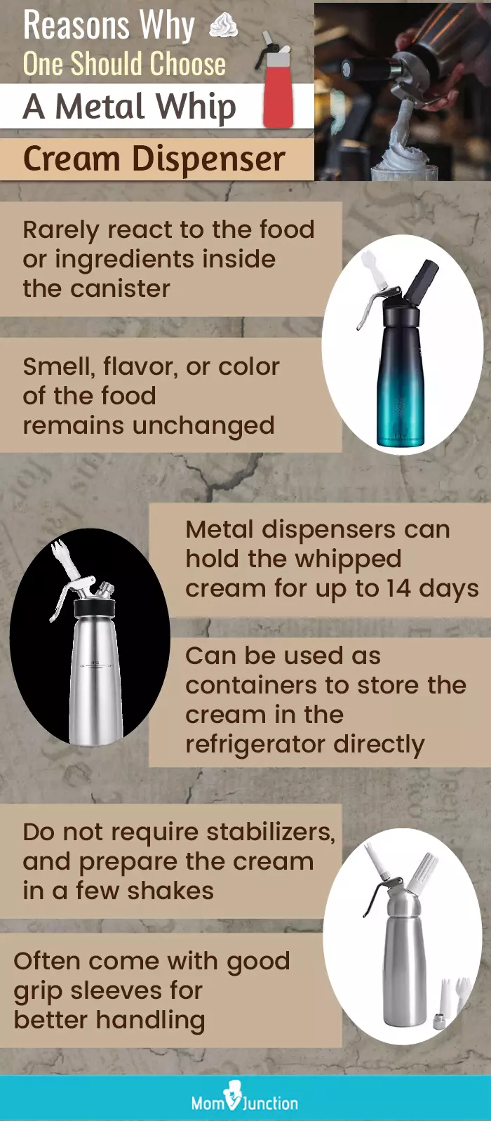 Reasons Why One Should Choose A Metal Whip Cream Dispenser (infographic)