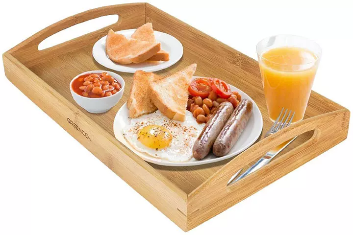 Rectangle Bamboo Serving Tray by Greenco 