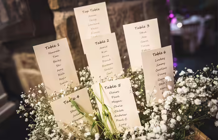 Follow the seating chart strictly at weddings Follow the seating chart strictly at weddings