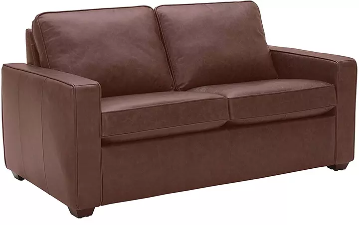 Rivet Leather Loveseat Sofa