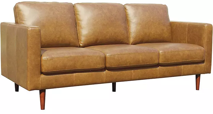 Rivet Revolve Modern Leather Sofa Couch