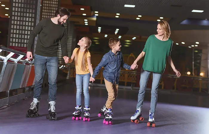 Roller skating as a fun family night activity