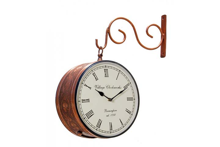 RoyalsCart Double-sided Analog Wall Clock – Copper