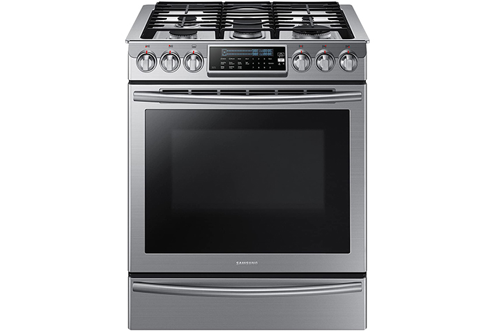 Samsung NX58H9500WS Slide-In Stainless Steel Gas Range with 5 Sealed Burners