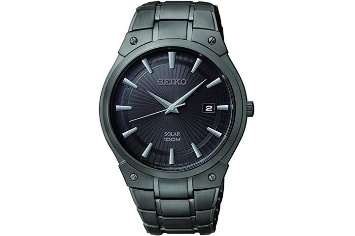 Seiko Men's SNE325 Dress Solar Black Stainless