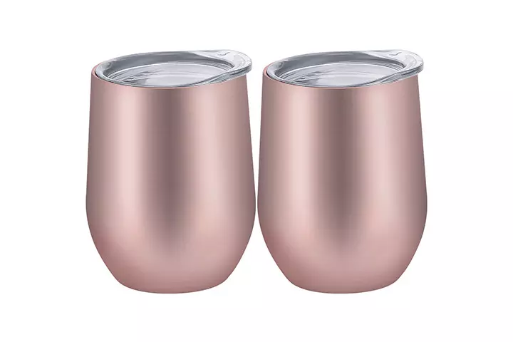 Skylety Insulated Wine Tumbler With Lid