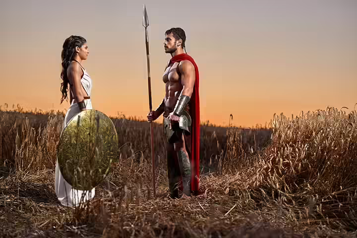 Spartan warrior and queen couple costume ideas Spartan warrior and queen couple costume ideas