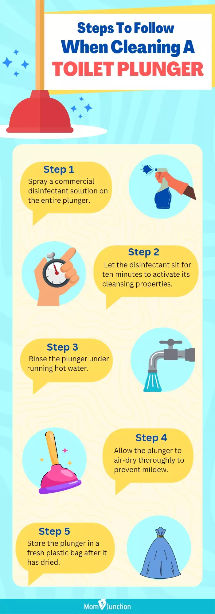 Steps To Follow When Cleaning A Toilet Plunger (infographic)