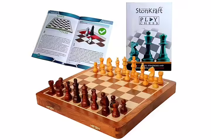 StonKraft Magnetic Wooden Chess Board