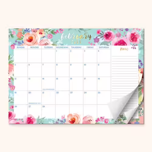 Sweetzer & Orange Watercolor Floral Desk Calendar